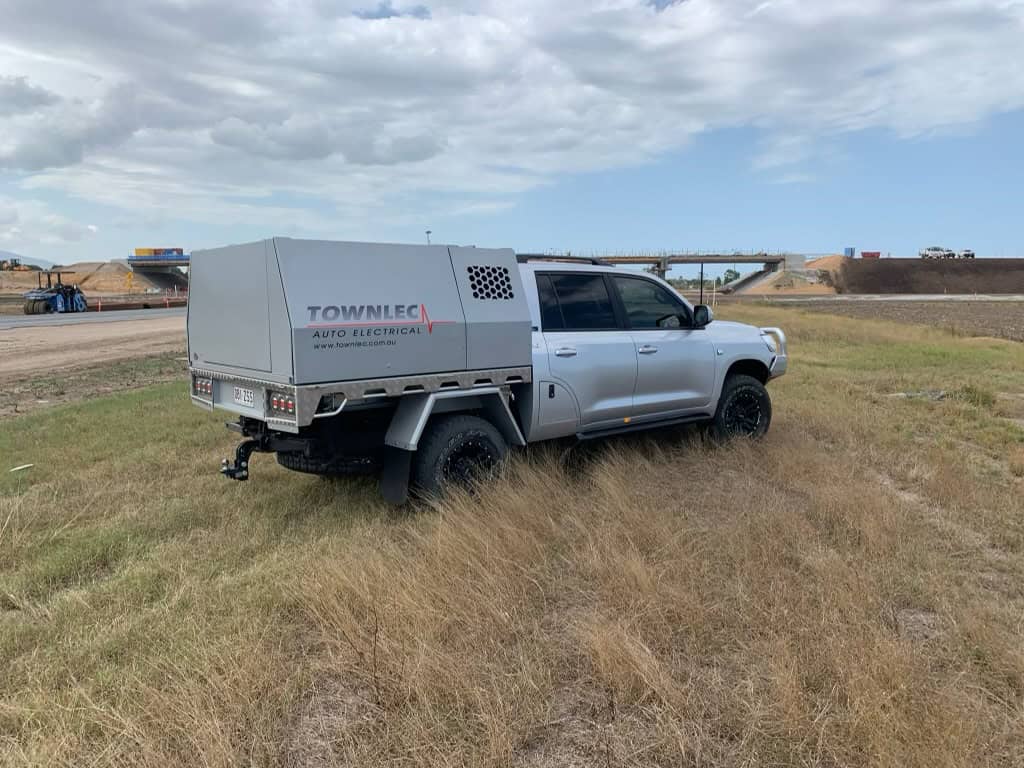 Auto electrical service truck for repairs and installations.