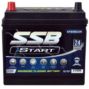 SSB EFB55D23R Stop Start Car Battery for Auto Electrical Systems.