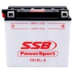 PowerSport flooded motorcycle battery for CB18L-A model, ideal for powersport vehicles and flooded b.