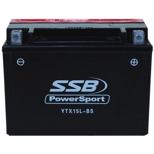 YTX15L-BS SSB Powersport motorcycle battery for reliable starting. Perfect for motorcycles, ATVs, an.