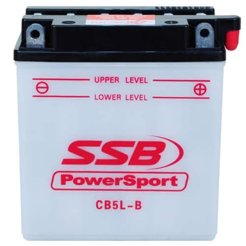 Motorcycle flooded battery for Powersport vehicles, CB5L-B model, ideal for motorcycle electrical sy.
