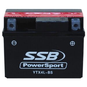 YTX4L-BS motorcycle battery for powersport vehicles, reliable MF motorcycle battery for optimal perf.