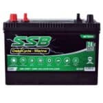 Marine deep cycle battery for MF70ZZD SSB, reliable power for boats and marine applications.