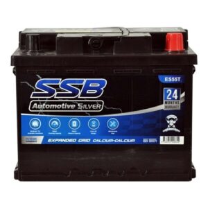 High-performance ES55T SSB Silver MF car battery for reliable starting and long-lasting power.