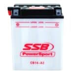 Motorcycle flooded battery for Powersport vehicles, model CB14-A2, suitable for flooded motorcycle a.