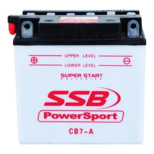 Auto electrical battery for CB7-A vehicle, reliable power source.