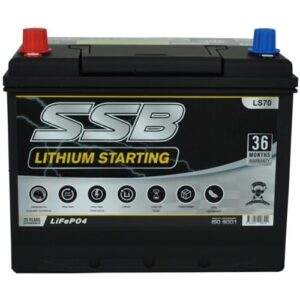 Lithium SSB LS70 car battery with 36-month warranty, ideal for auto electrical needs. High-performan.