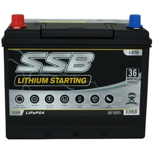 Lithium SSB LS70 car battery with 36-month warranty, ideal for auto electrical needs. High-performan.