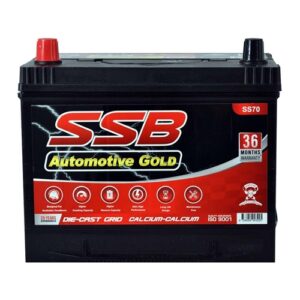 High-Performance SS70 SSB Gold MF Car Battery for Reliable Vehicle Power.
