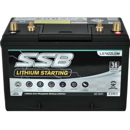 SSB Lithium Starting Car Battery LS70ZZLDM for reliable vehicle start-up.