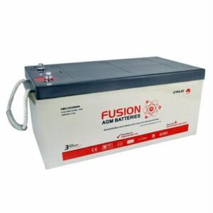 Fusion 12V Deep Cycle AGM Battery for automotive and marine applications.