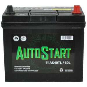 AutoStart AS40TL/60L SSB Autostart MF Car Battery for reliable vehicle starting.