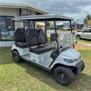 Eclipse 4-seater leisure cart by LVTong, ideal for golf courses and resorts. Compact electric vehicl.