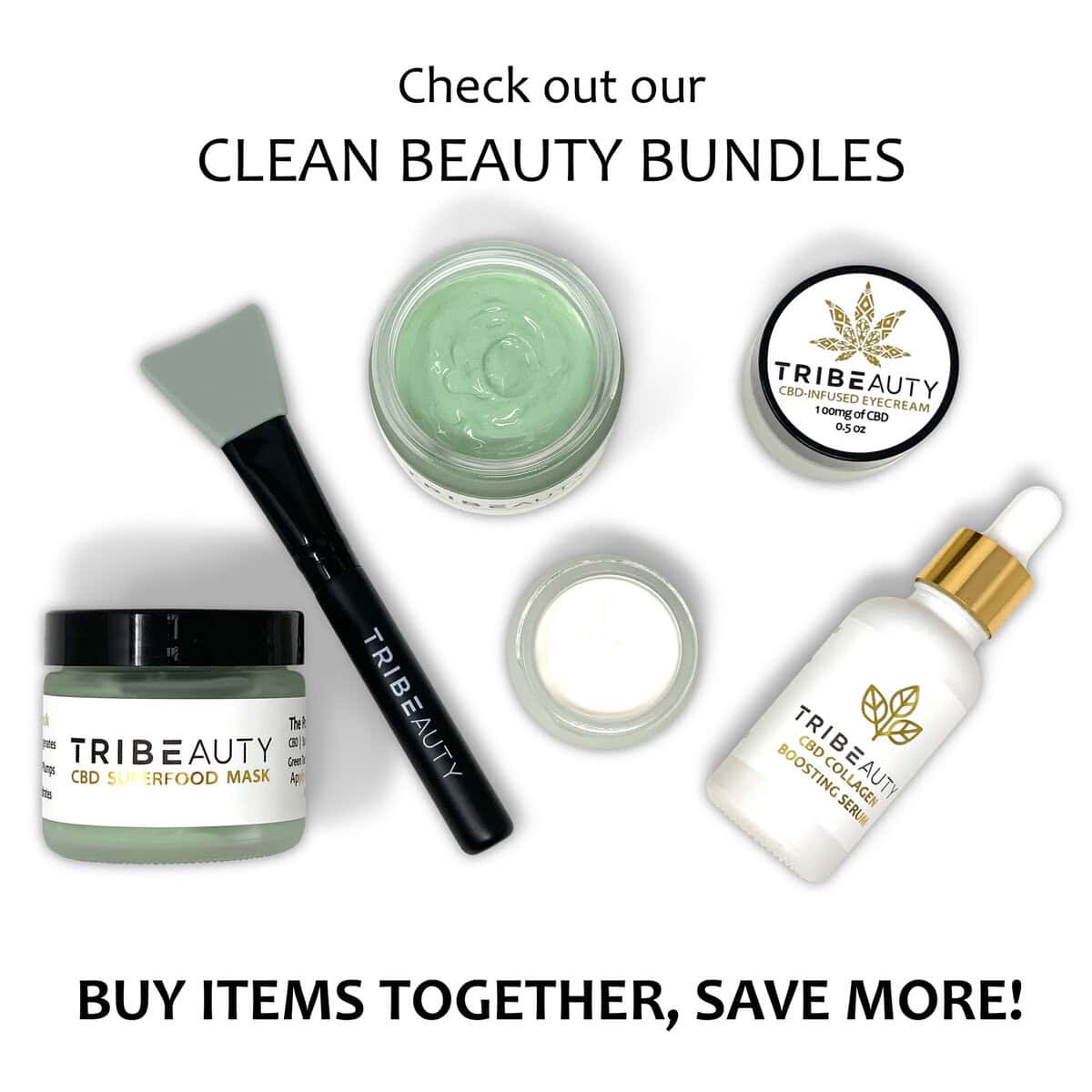 CBD Skincare Bundle - Eye Cream, Face Mask & Collagen Boosting Serum