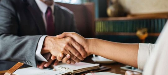 man shaking hands