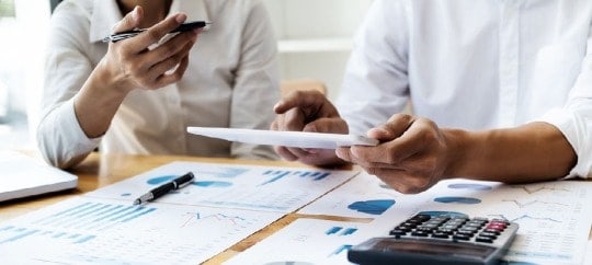 People planning for year end financials