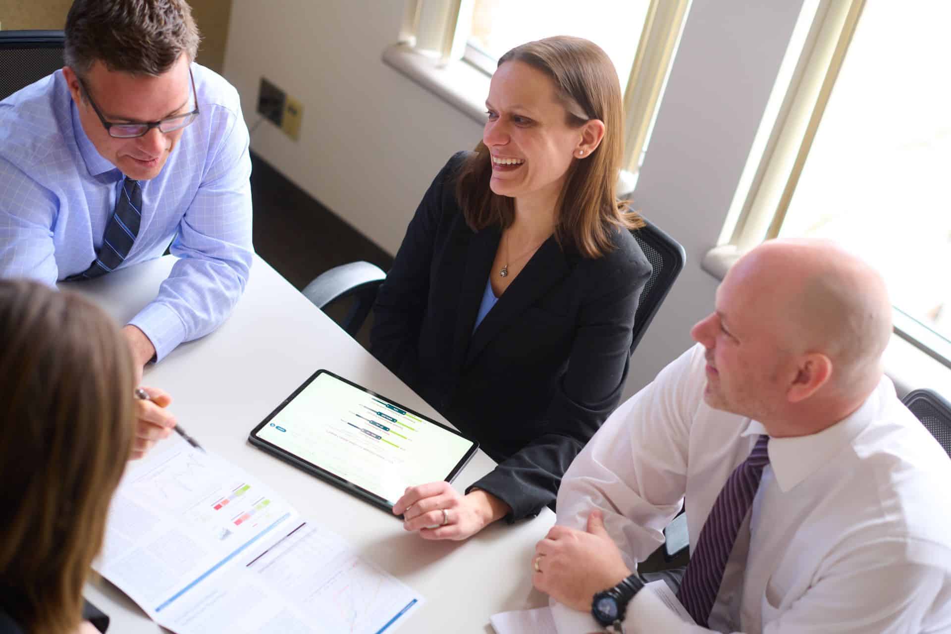business meeting with people talking