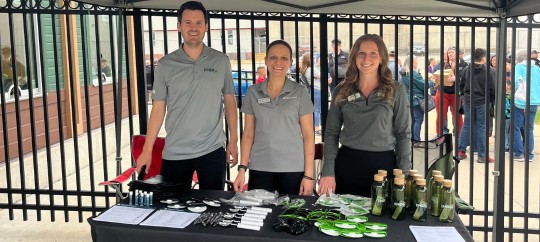 Emerj360 and Trust Point team members at a La Crosse Loggers Game