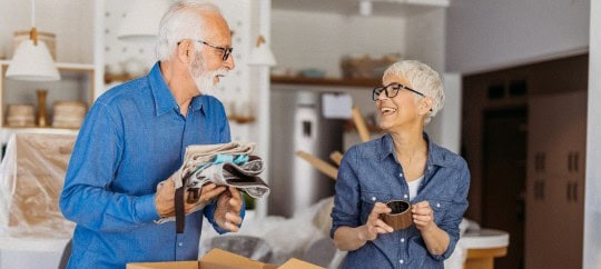 Man and woman moving
