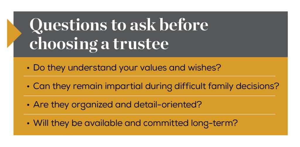 Questions to Ask Before Choosing a Trustee