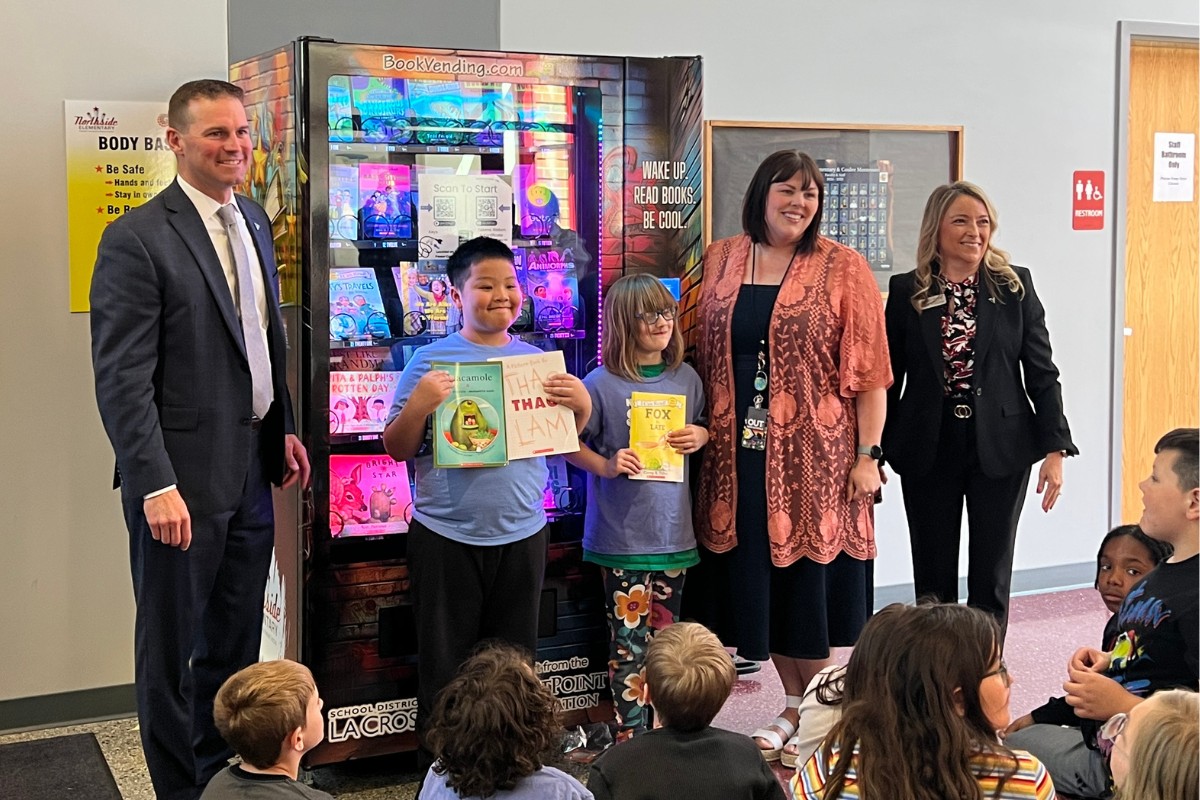Trust Point donates Book Vending Machine in La Crosse