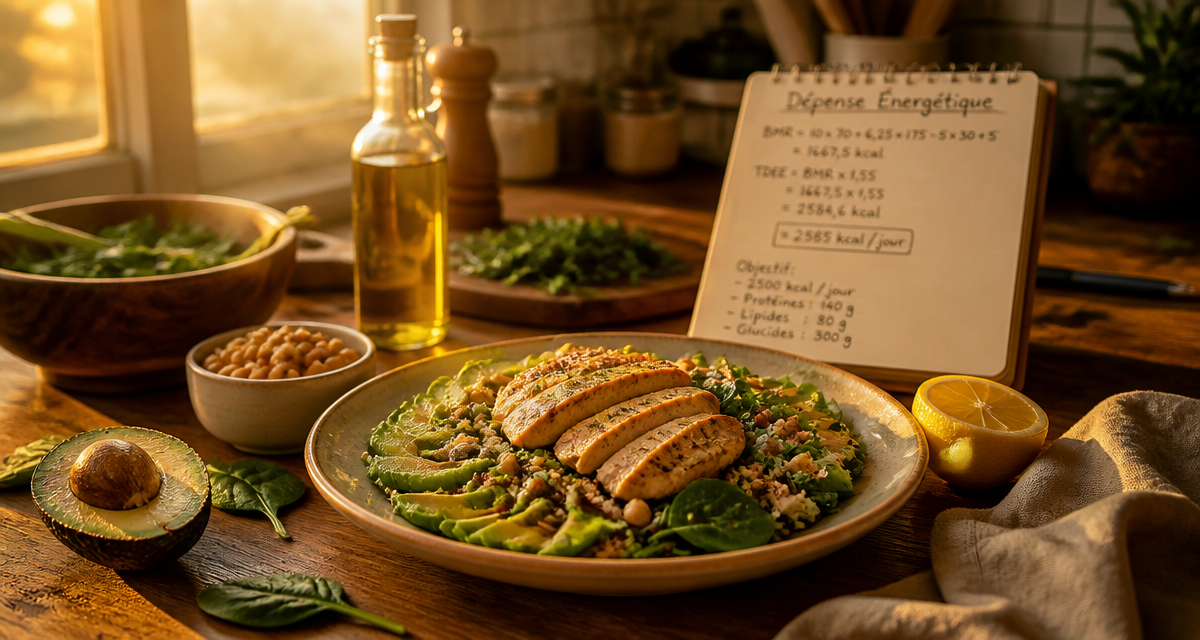 calculer la depense energetique salade quinoa poulet carnet