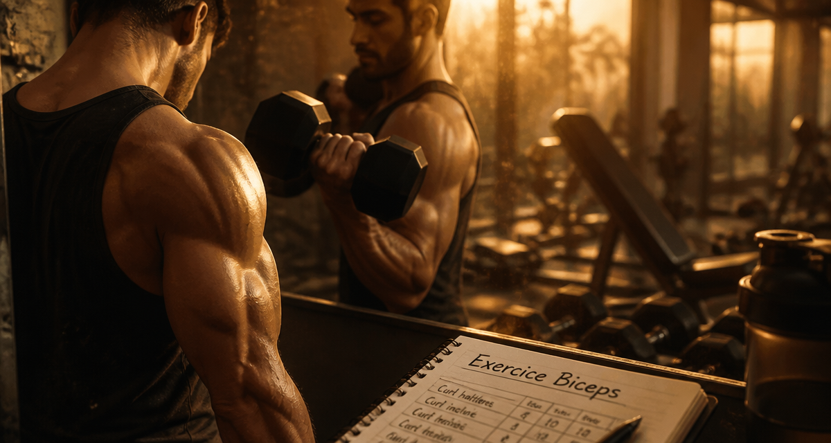 exercice biceps curl haltère musculation