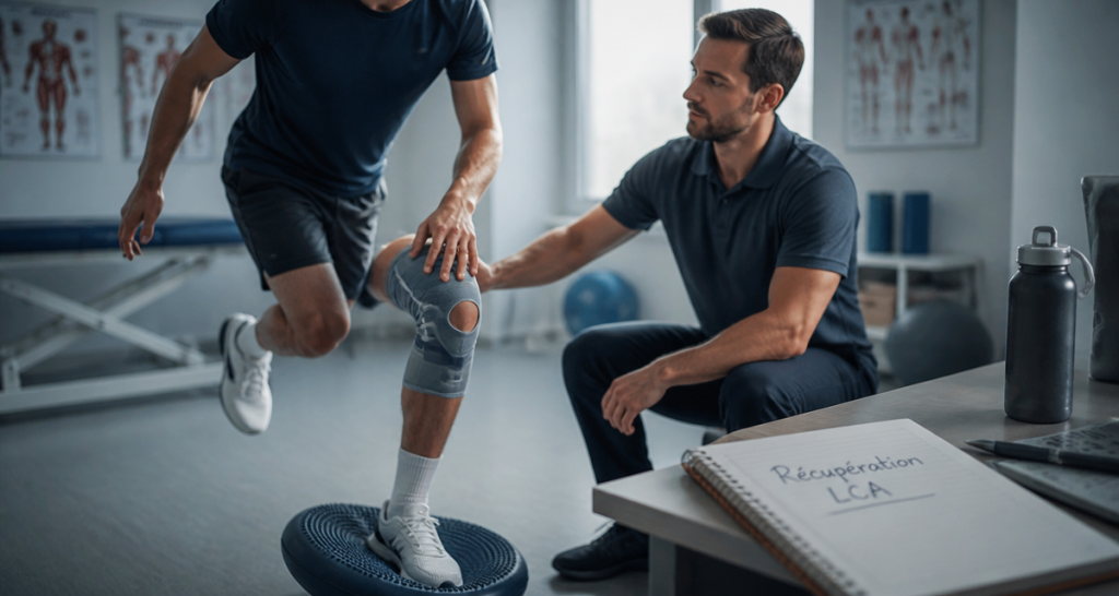 ligaments croisés genou combien de temps exercice rééducation
