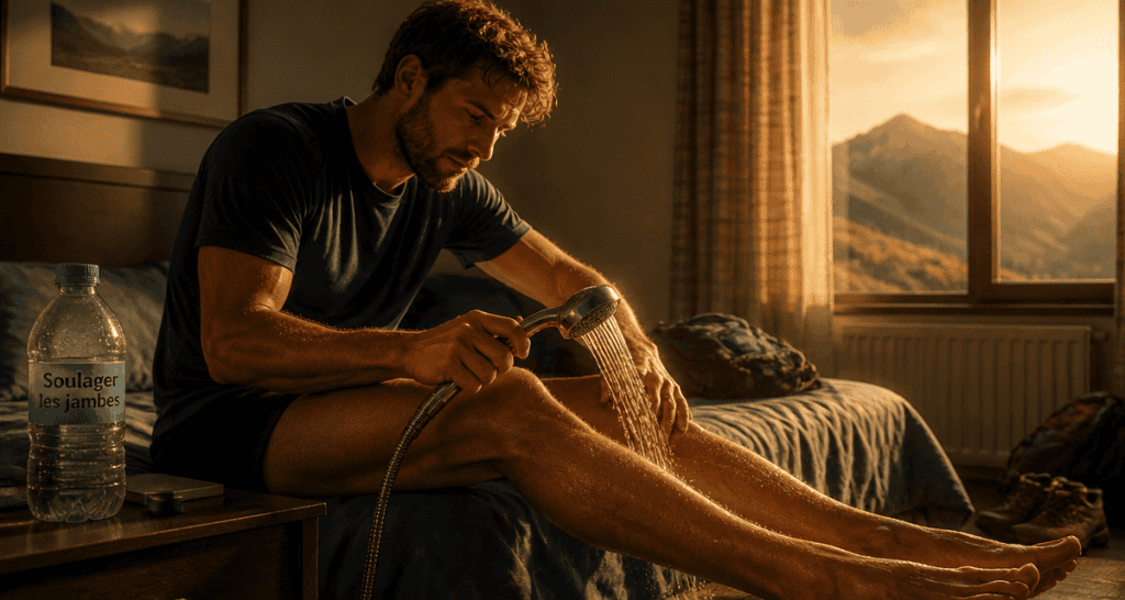 mal aux jambes apres avoir beaucoup marche douche froide