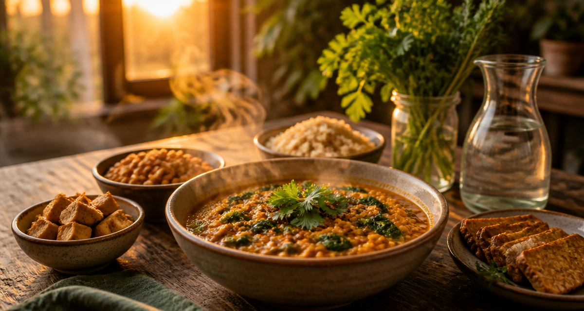 proteines vegetales pour maigrir bol curry lentilles et tofu