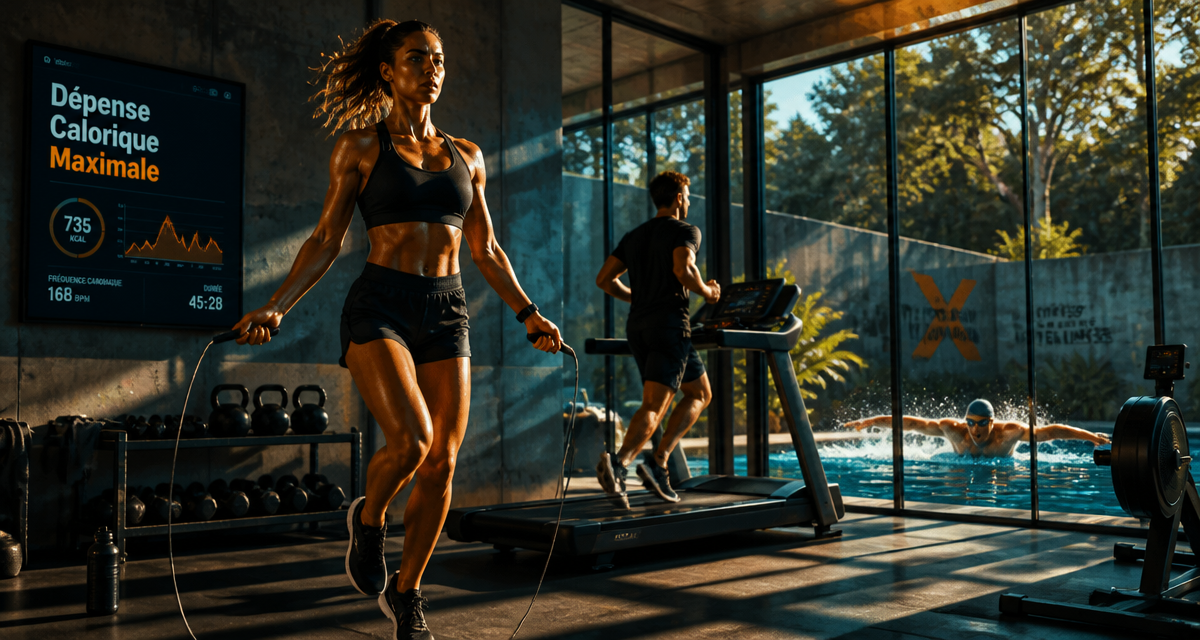 quel sport brule le plus de calories femme corde tapis nage