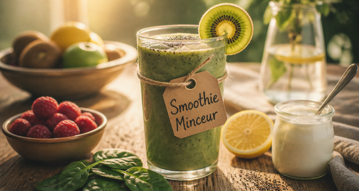 smoothie perte de poids vert graines chia kiwi