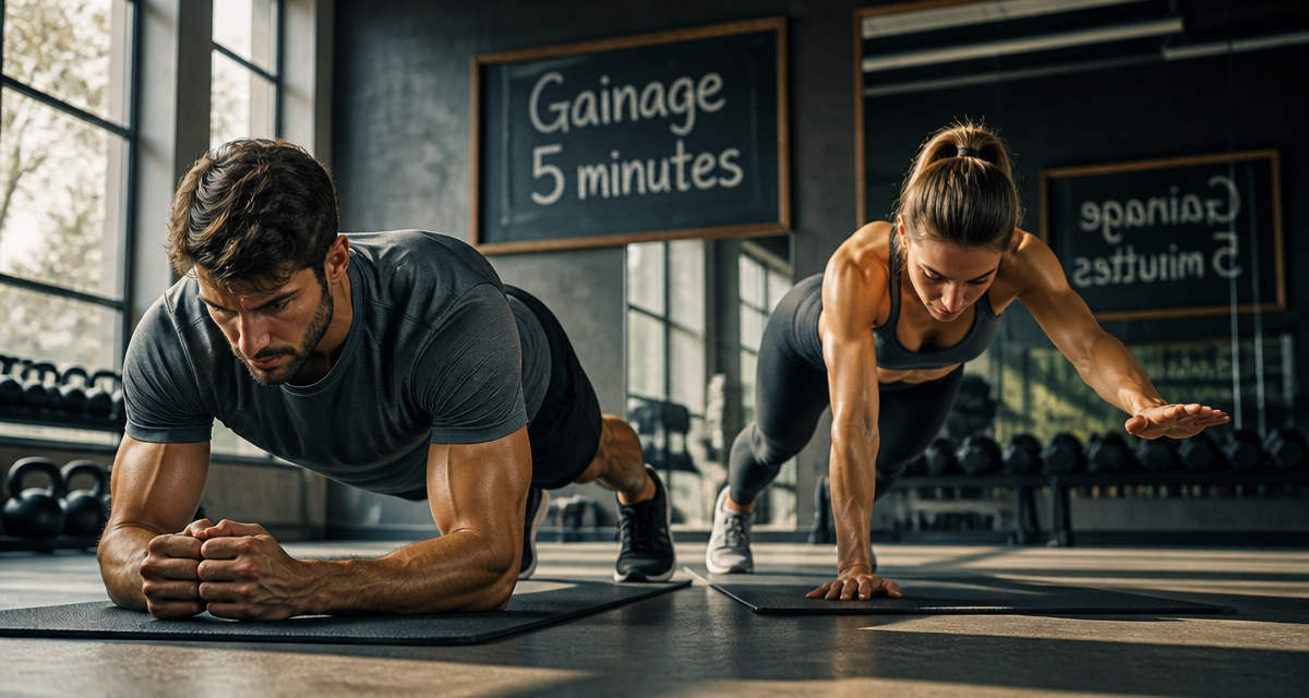 5 min de gainage par jour resultat homme femme