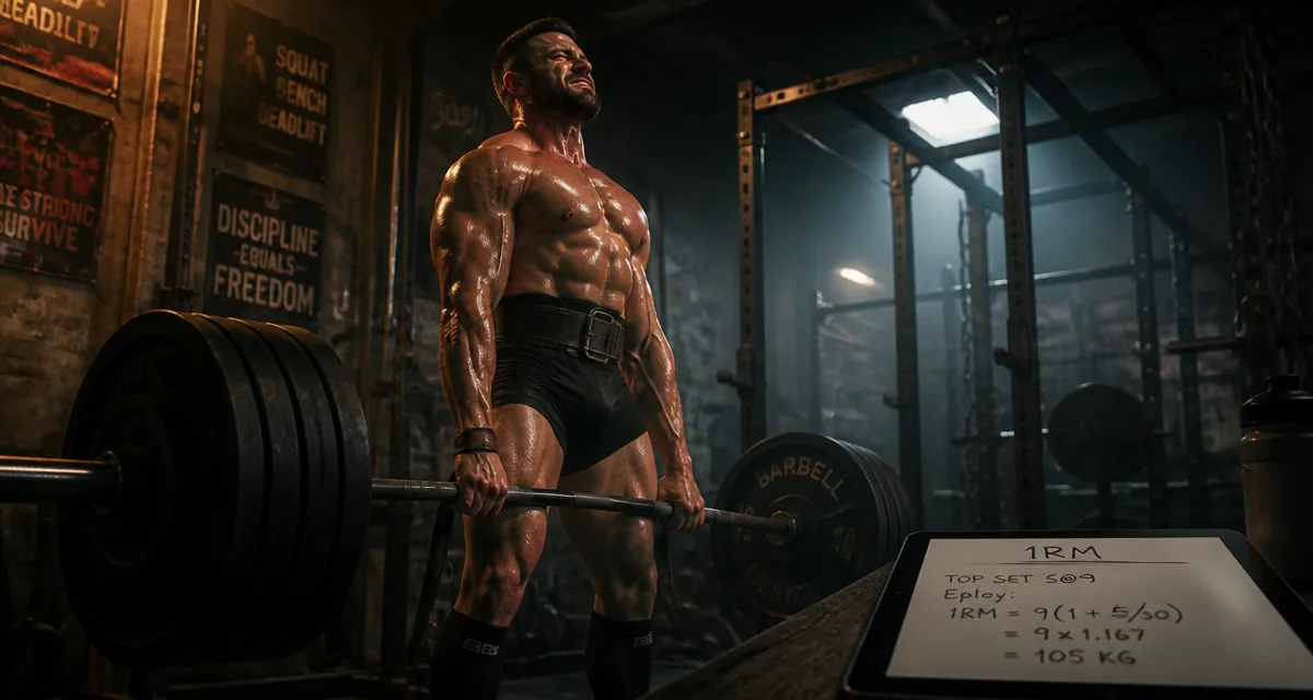 Force musculation : 1RM et système nerveux, powerlifter en salle