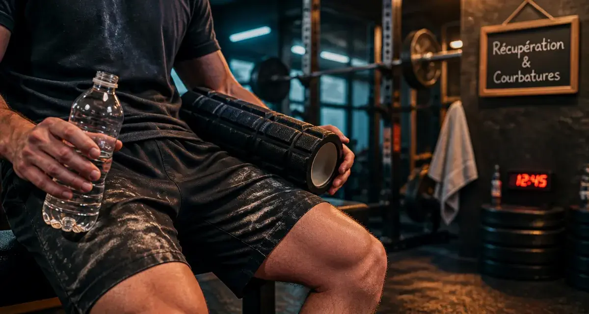 Courbatures apres musculation bon signe : récupération et rouleau de massage