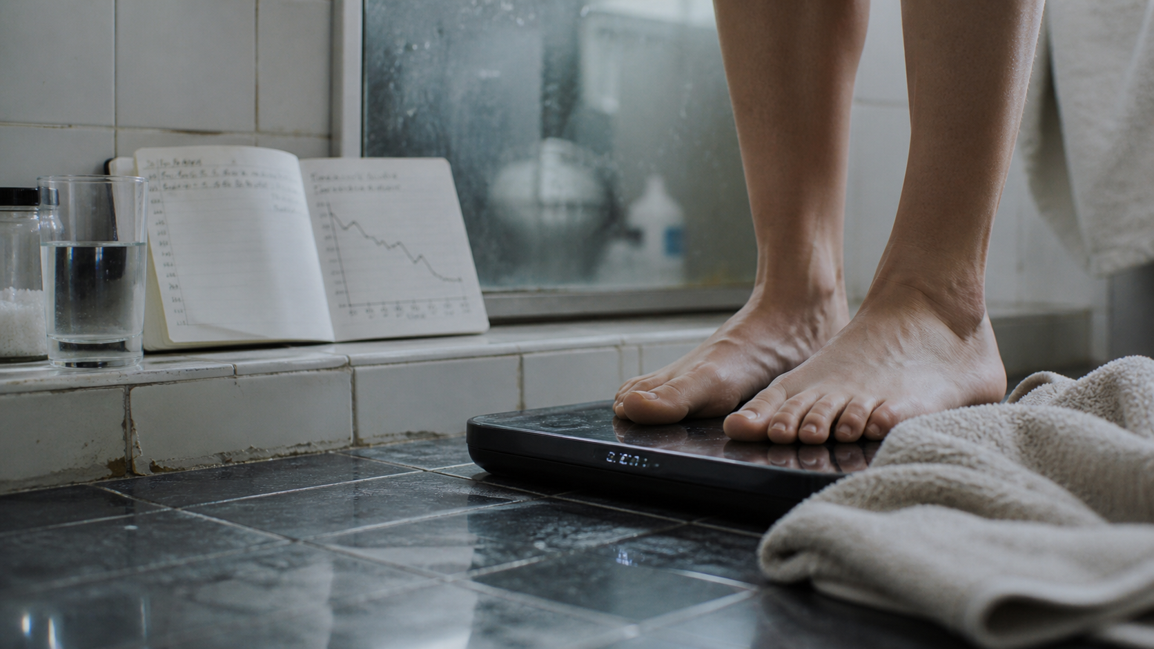 Se peser tous les jours fait grossir : balance numérique en salle de bain, stress et eau