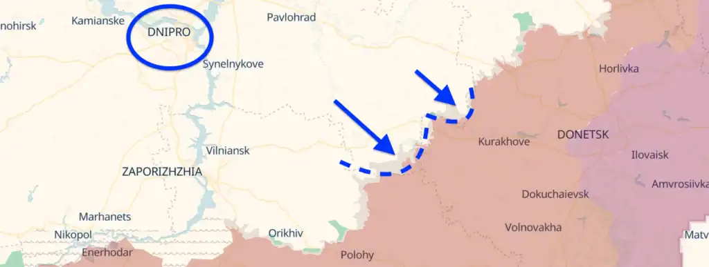 liberation of the Dnipropetrovsk region ZSU map
