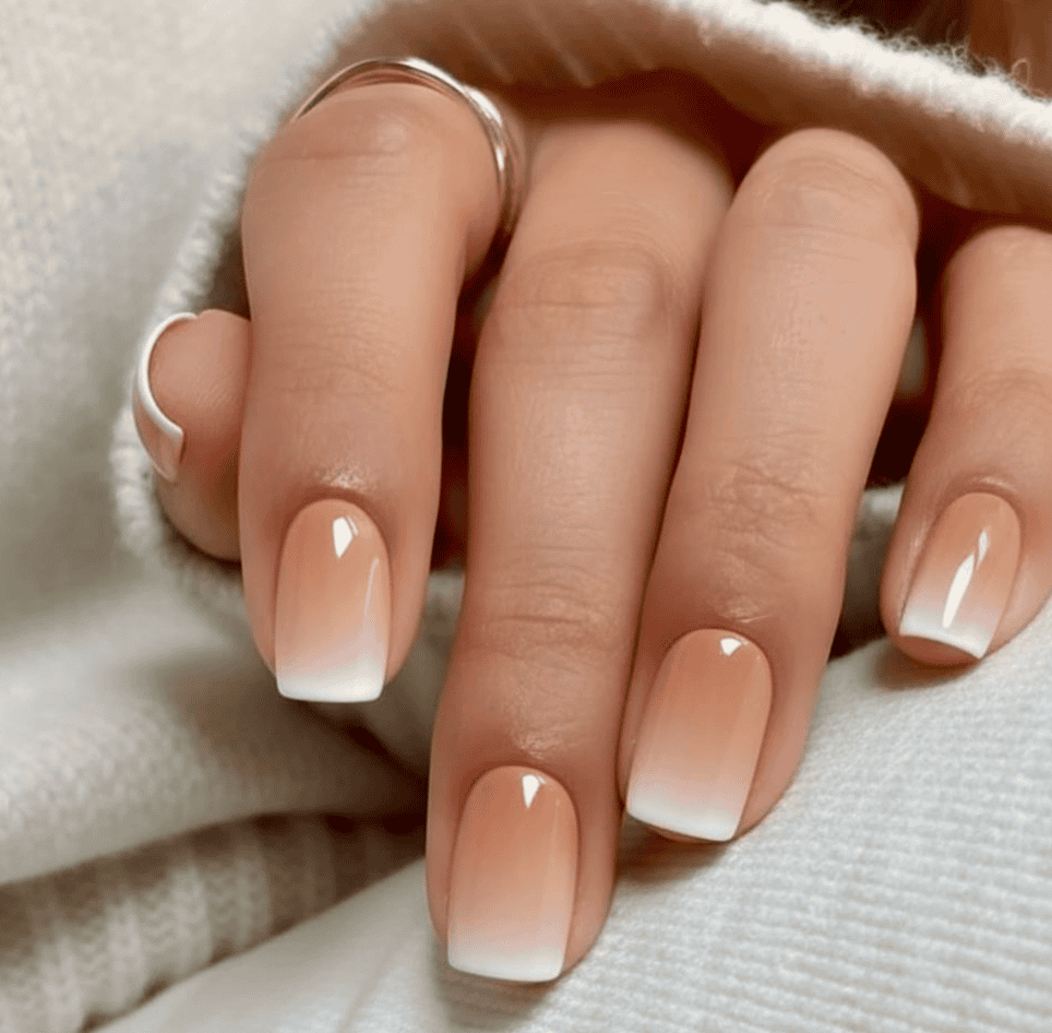 beige trendy manicure 2026 for short nails