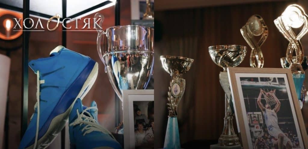 The photo shows the awards and trophies of the new bachelor in the basketball championships
