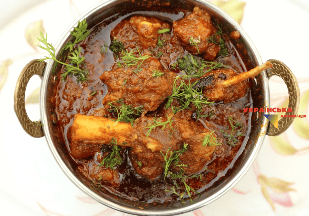 Traditional borscht with lamb