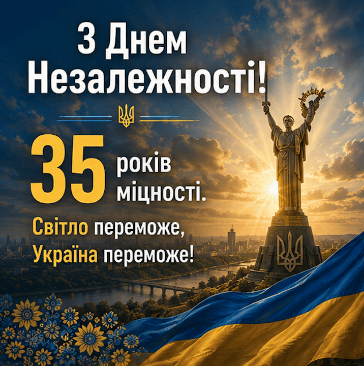 picture Congratulations on the Independence Day of Ukraine 2026 jubilee 35th anniversary