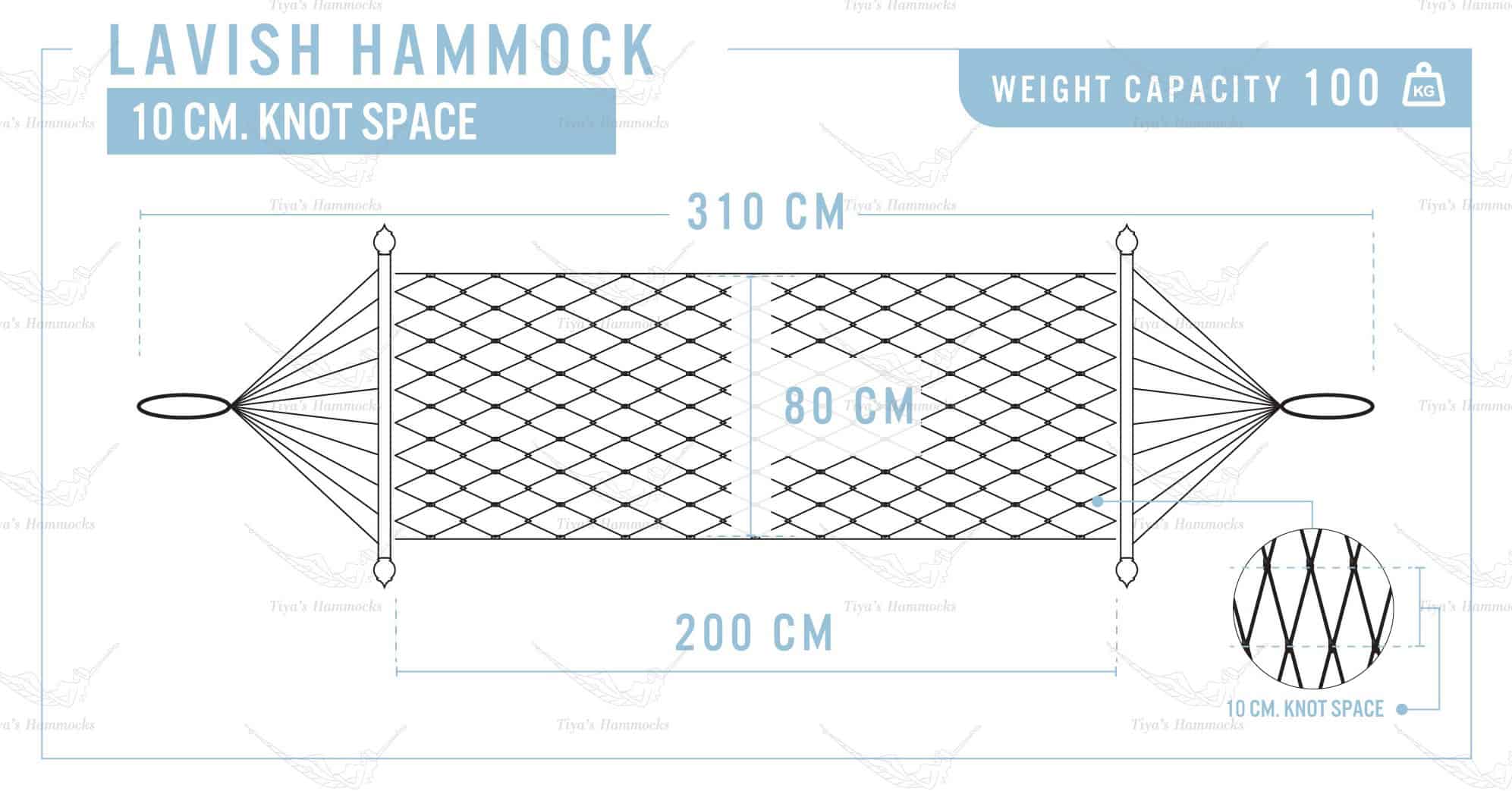Lavish single original cotton rope hammock dimension