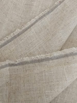 Natural **light beige linen-look** or **hemp-look upholstery fabric** with visible texture