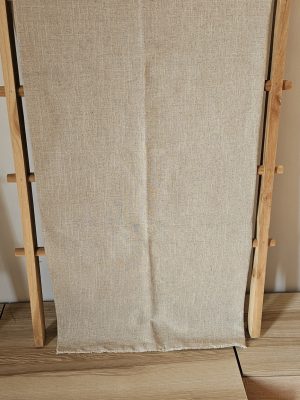 Natural **light beige linen-look** or **hemp-look upholstery fabric** with visible texture