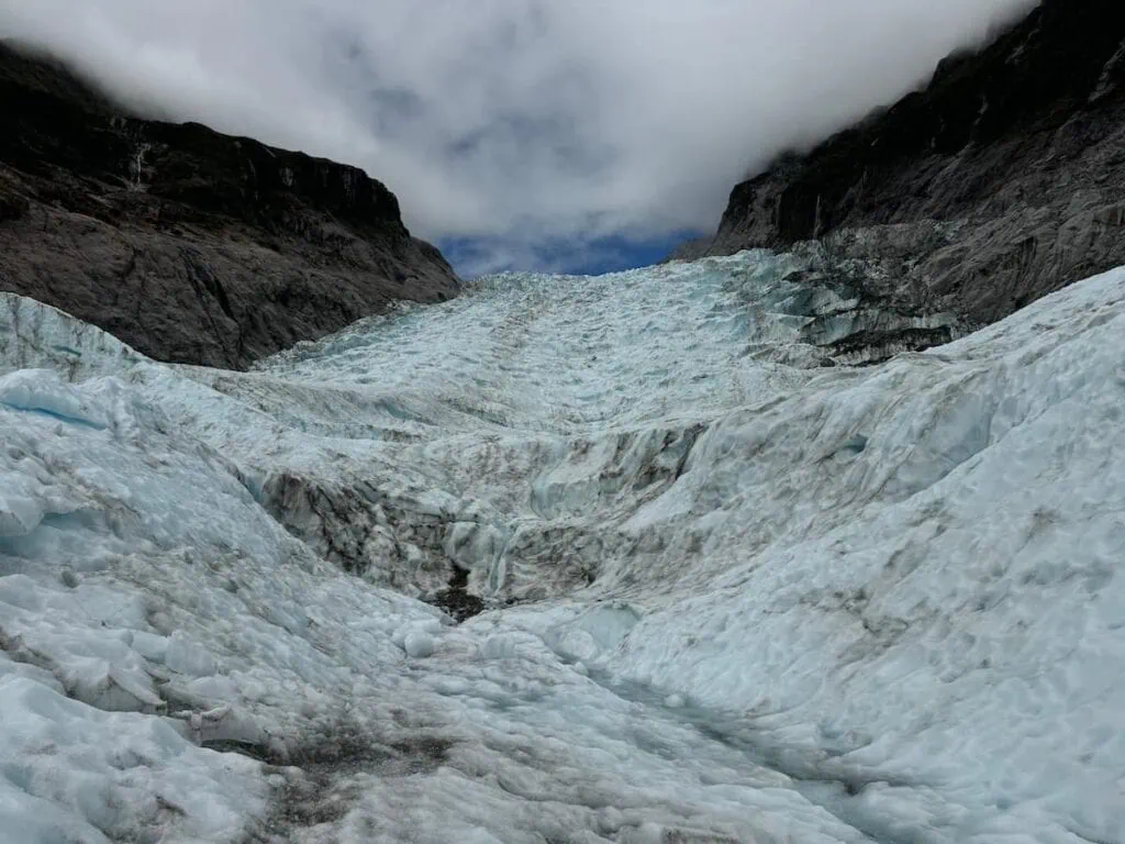View of Fo Glacier with ice everywhere.
