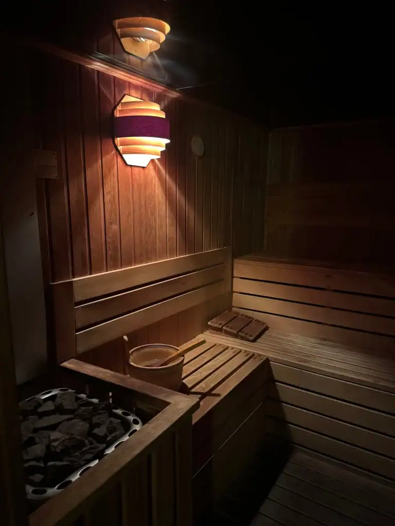 Sauna at the Hotel Gran Nagari in Vigo along the Camino Portugués.