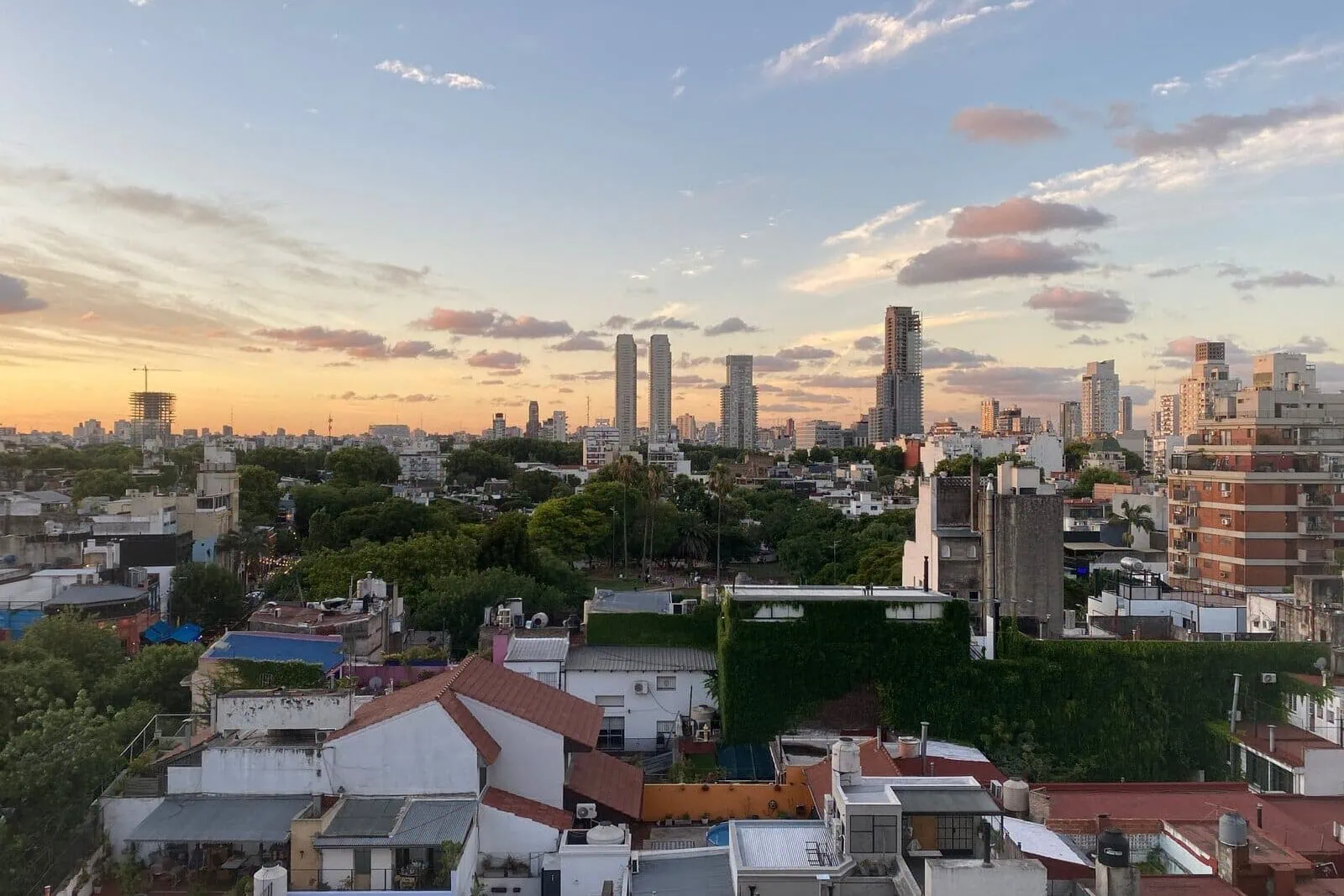 View from above of the Palermo neighborhood in Buenos Aires
