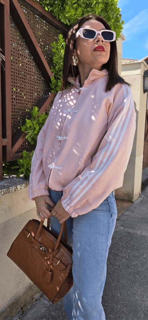 Chaqueta antelina adi rosa