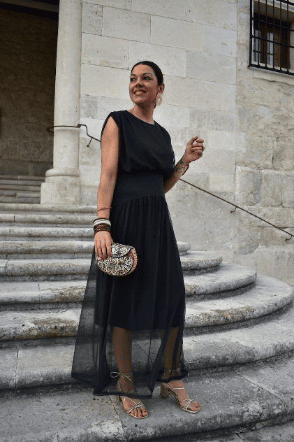 Vestido gasa Tania negro - Imagen 3