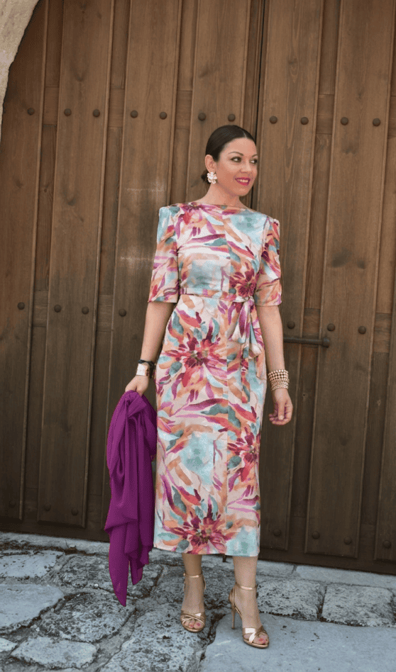 Vestido estampado eternity verde - Imagen 4